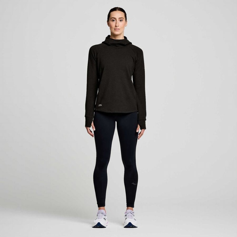 Women's Saucony Triumph Tunic Hoodie Black | SG S18640-U93