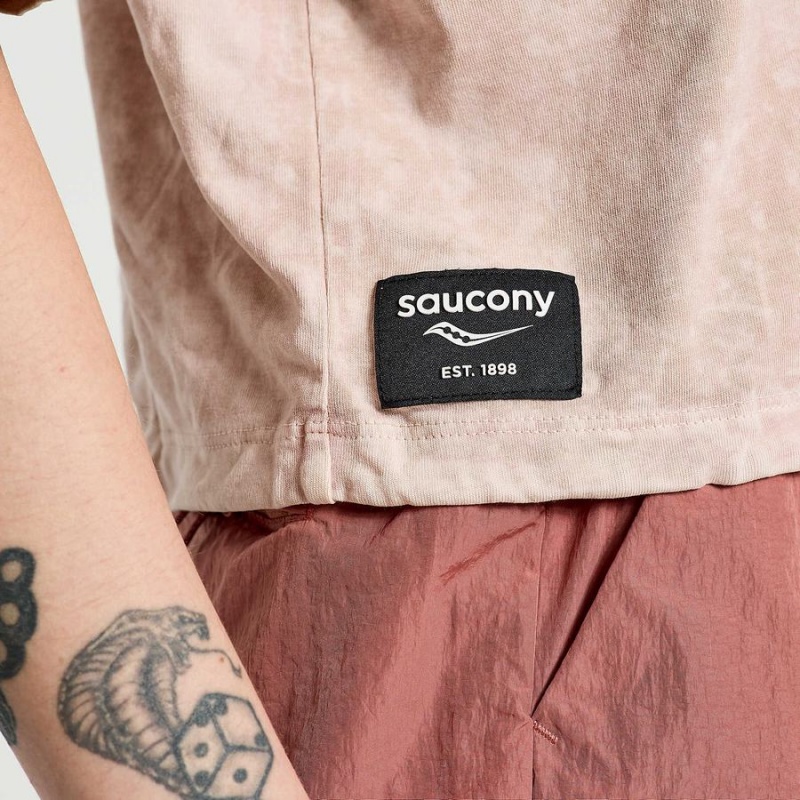 Women's Saucony Unwind Crop Short Sleeve T Shirts Rose | SG S15384-K87