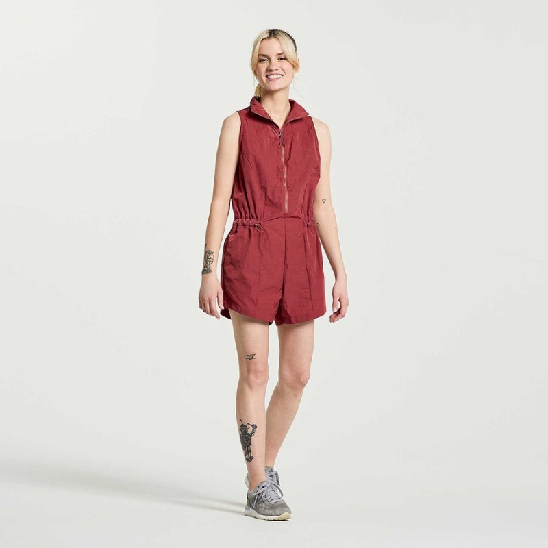 Women's Saucony Unwind Romper Jumpsuit Apple Butter | SG S81025-Q92