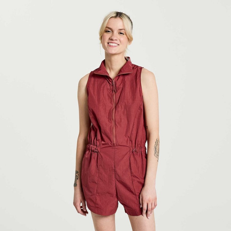 Women\'s Saucony Unwind Romper Jumpsuit Apple Butter | SG S81025-Q92