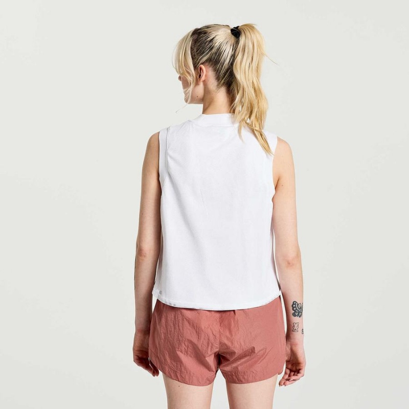 Women's Saucony Unwind Sleeveless Tops White | SG S65387-J30