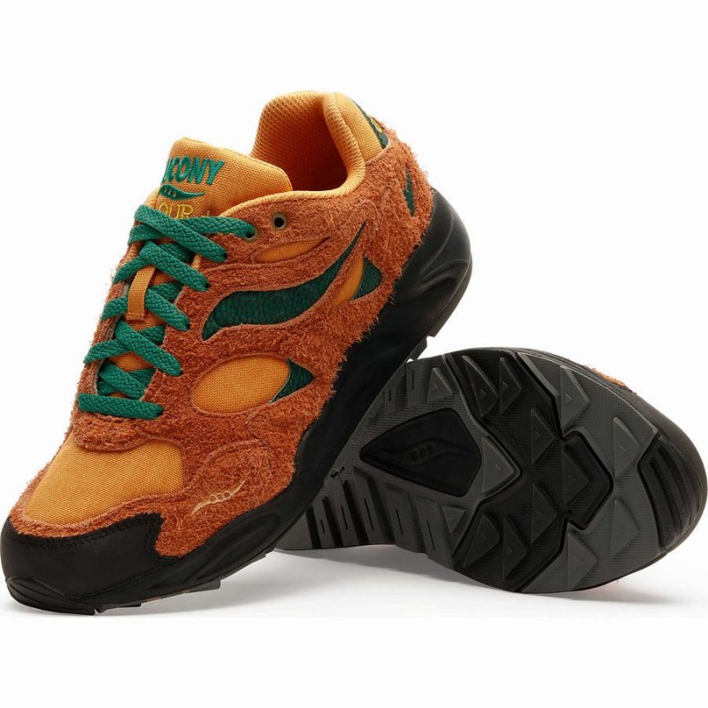 Women's Saucony x Colour Plus Grid Shadow 2 Sneakers Brown Green | SG S83206-N07